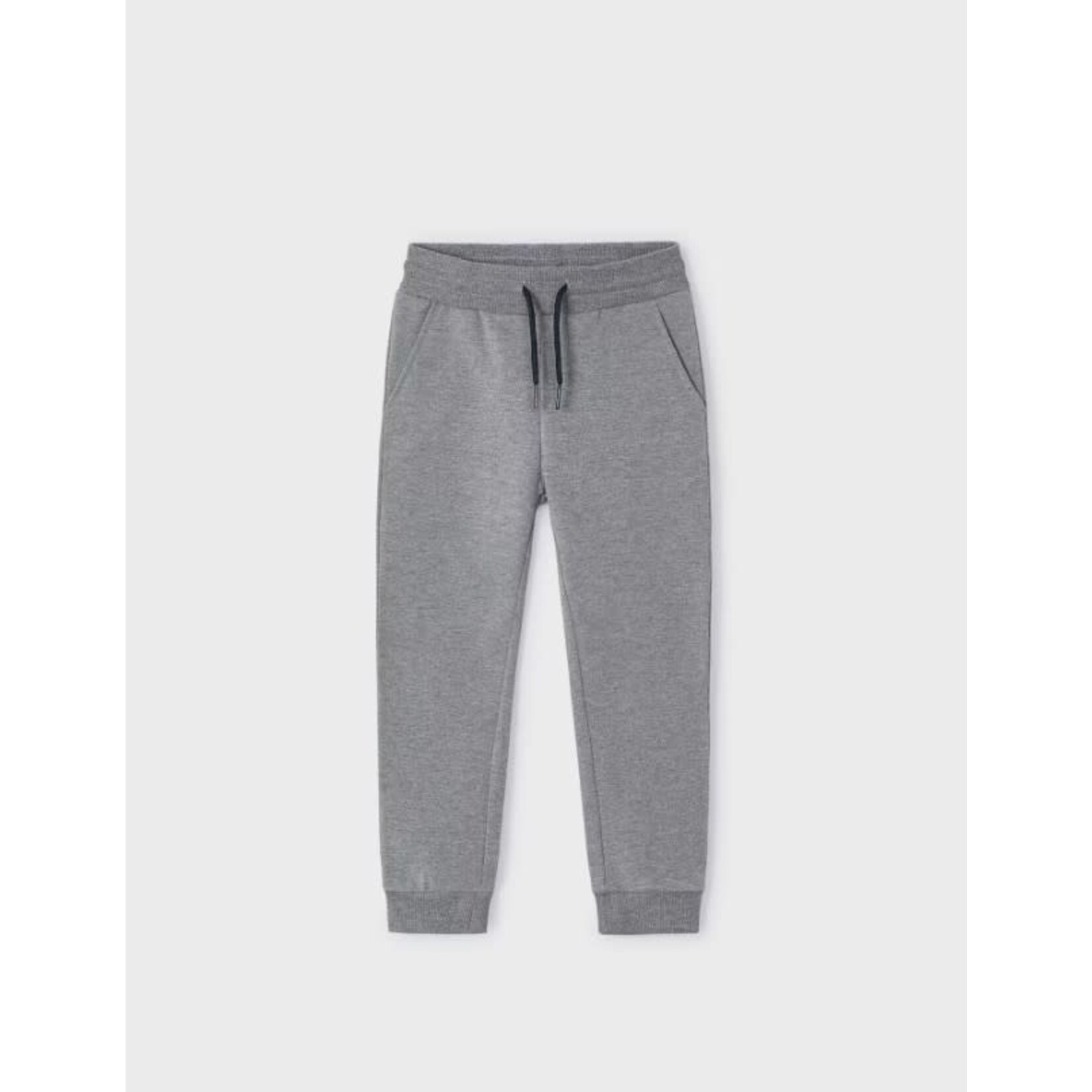 Mayoral MAYORAL - Soft gray jogging pants with adjustable navy drawstring