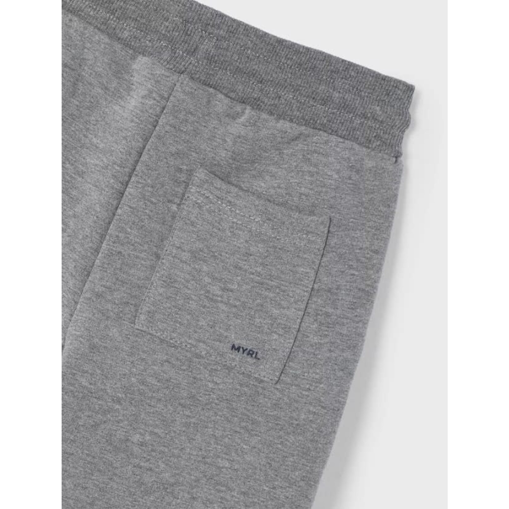 Mayoral MAYORAL - Soft gray jogging pants with adjustable navy drawstring