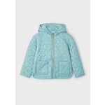 Mayoral MAYORAL -  Mid-season quilted coat with pastel turquoise flowers