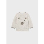 Mayoral MAYORAL - Cream speckled knit sweater with bear face