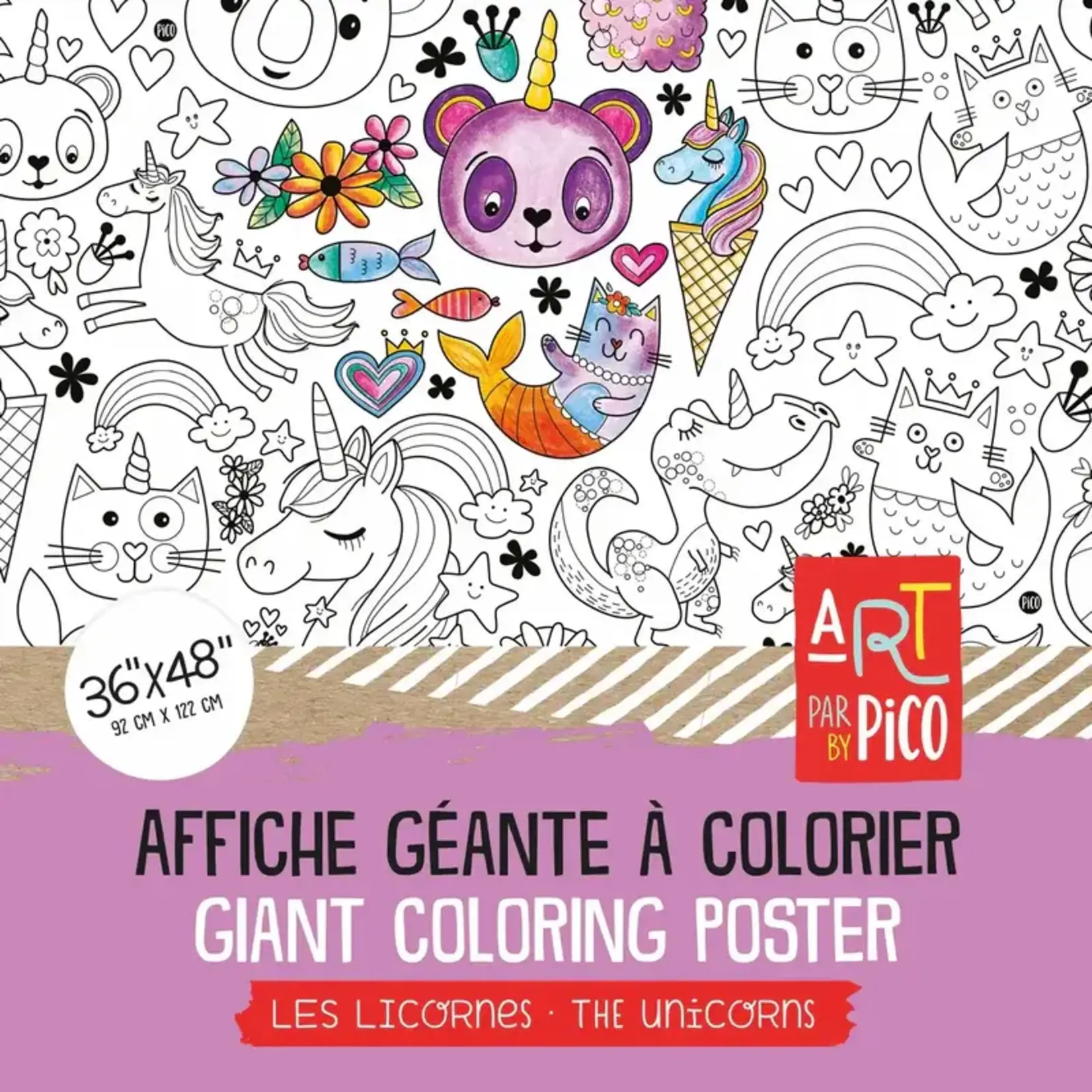 Pico PICO- Affiche géante à colorier - Les Licornes