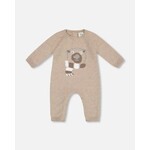 Deux par Deux DEUX PAR DEUX - Knit jumpsuit with sand-colored bear jacquard