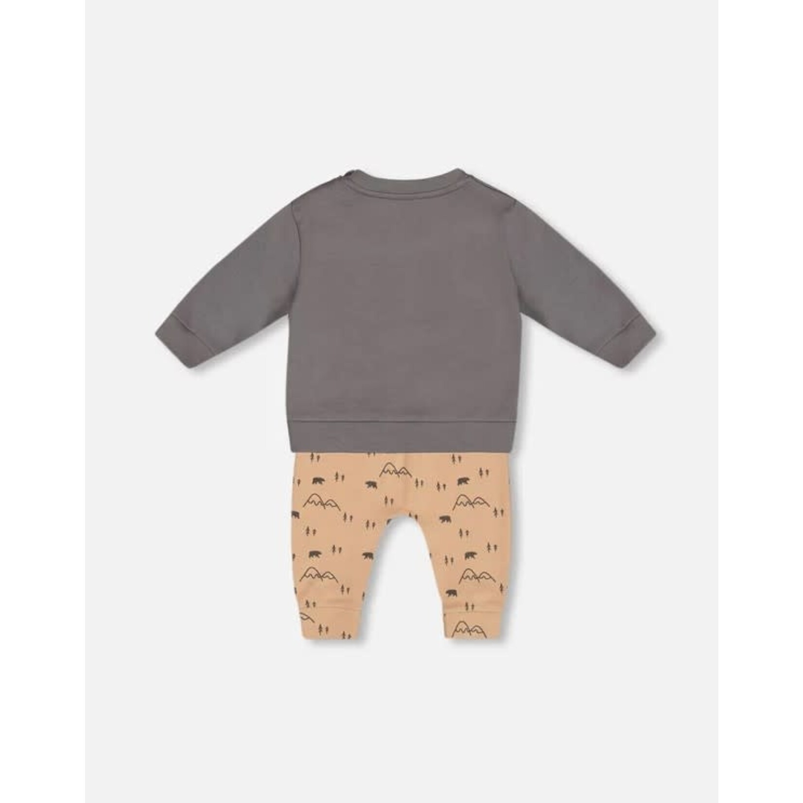 Deux par Deux DEUX PAR DEUX - Ensemble haut sable et pantalon imprimé oursons en coton biologique