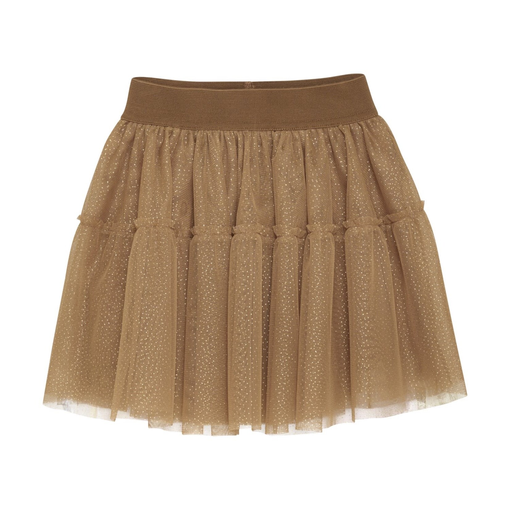 Minymo MINYMO - Brown tulle skirt with gold sparkles