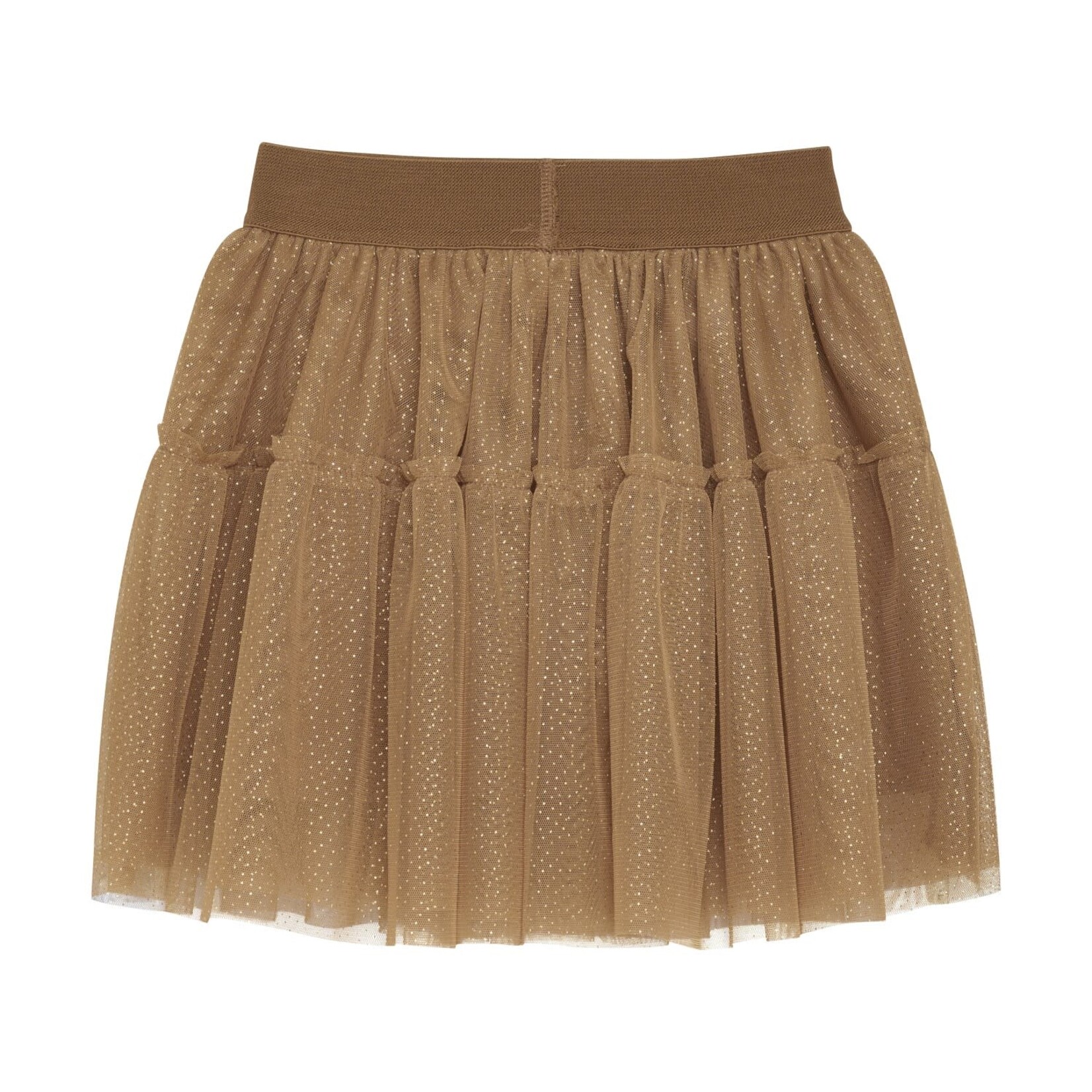 Minymo MINYMO - Brown tulle skirt with gold sparkles