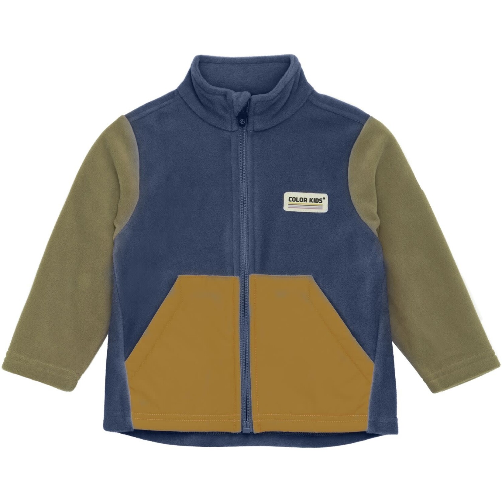 Color Kids COLOR KIDS - Zip up Fleece - Colorblock navy/orange/sand