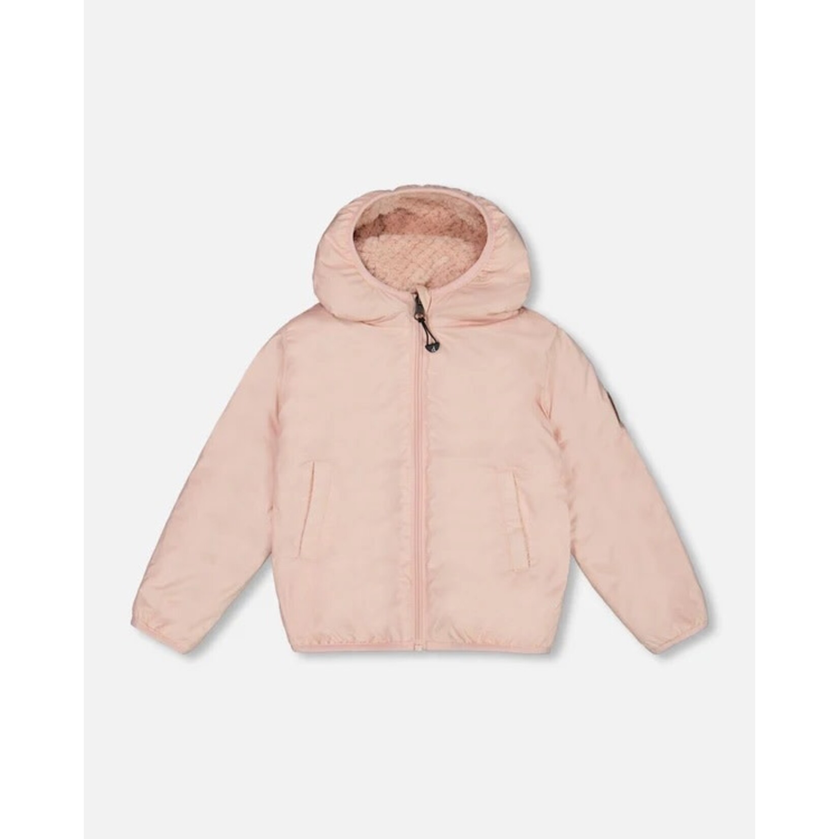 Deux par Deux DEUX PAR DEUX - Manteau mi-saison réversible rose en peluche