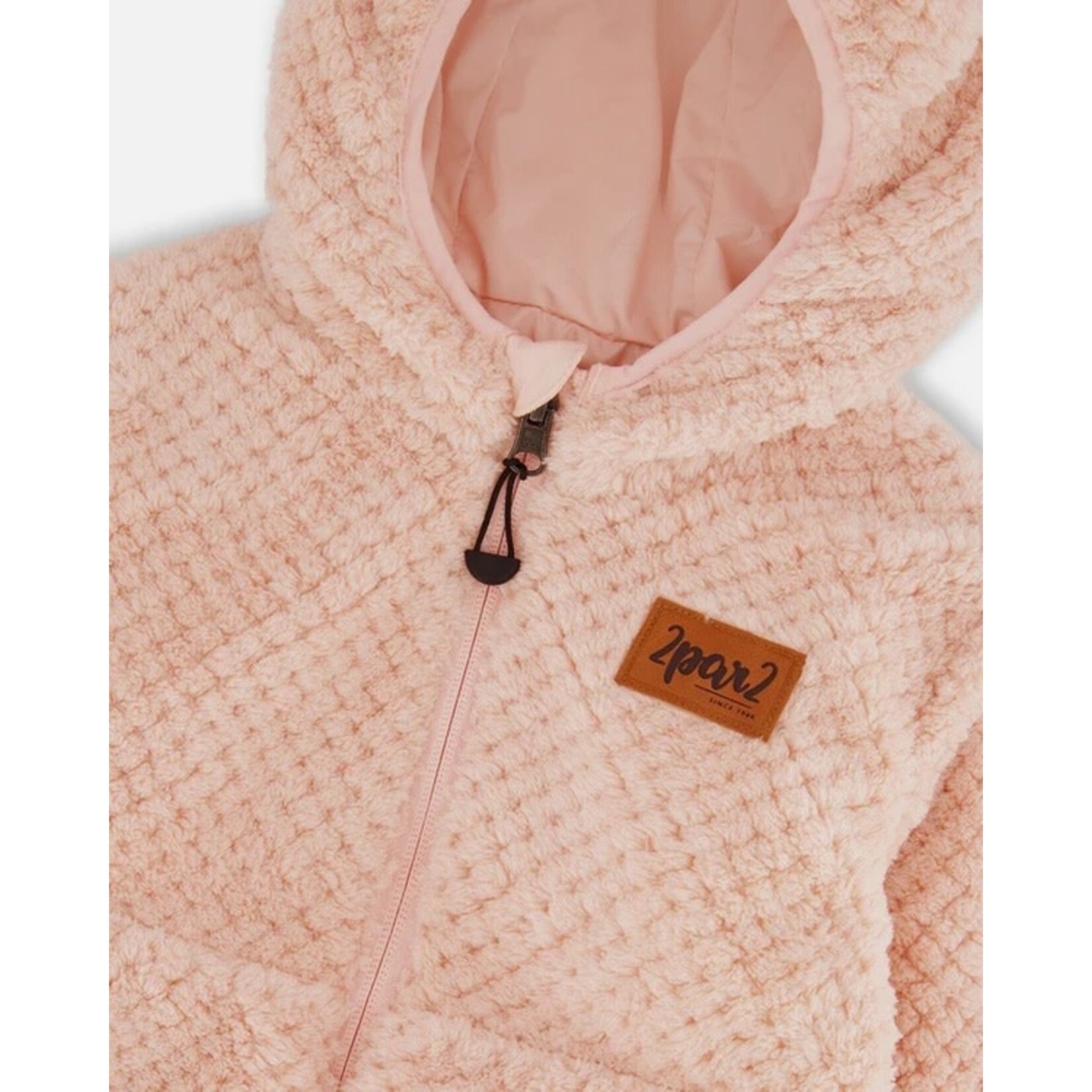 Deux par Deux DEUX PAR DEUX - Manteau mi-saison réversible rose en peluche