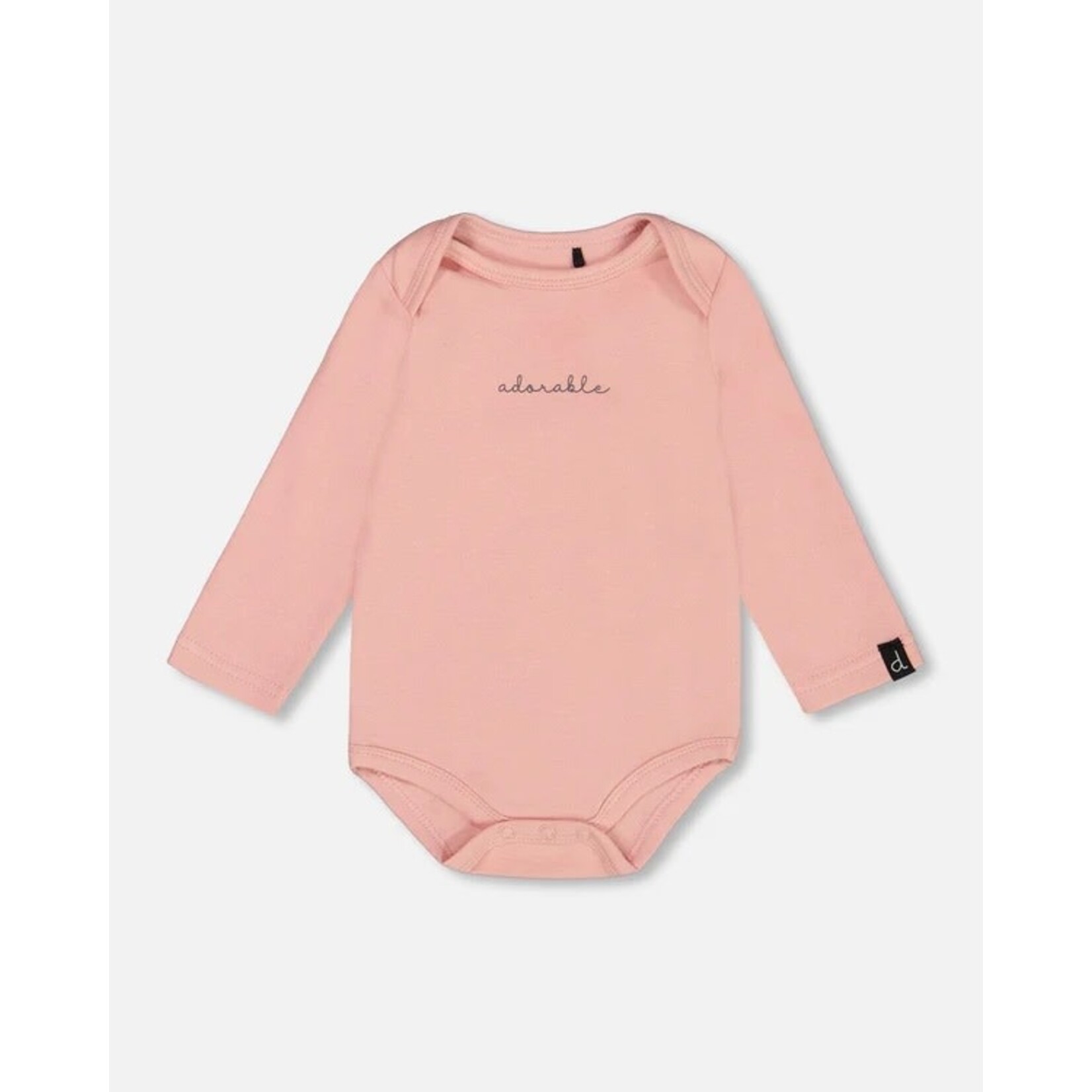 Deux par Deux DEUX PAR DEUX - Organic Cotton Onesie With Print Light Pink 'Apple Blossom'