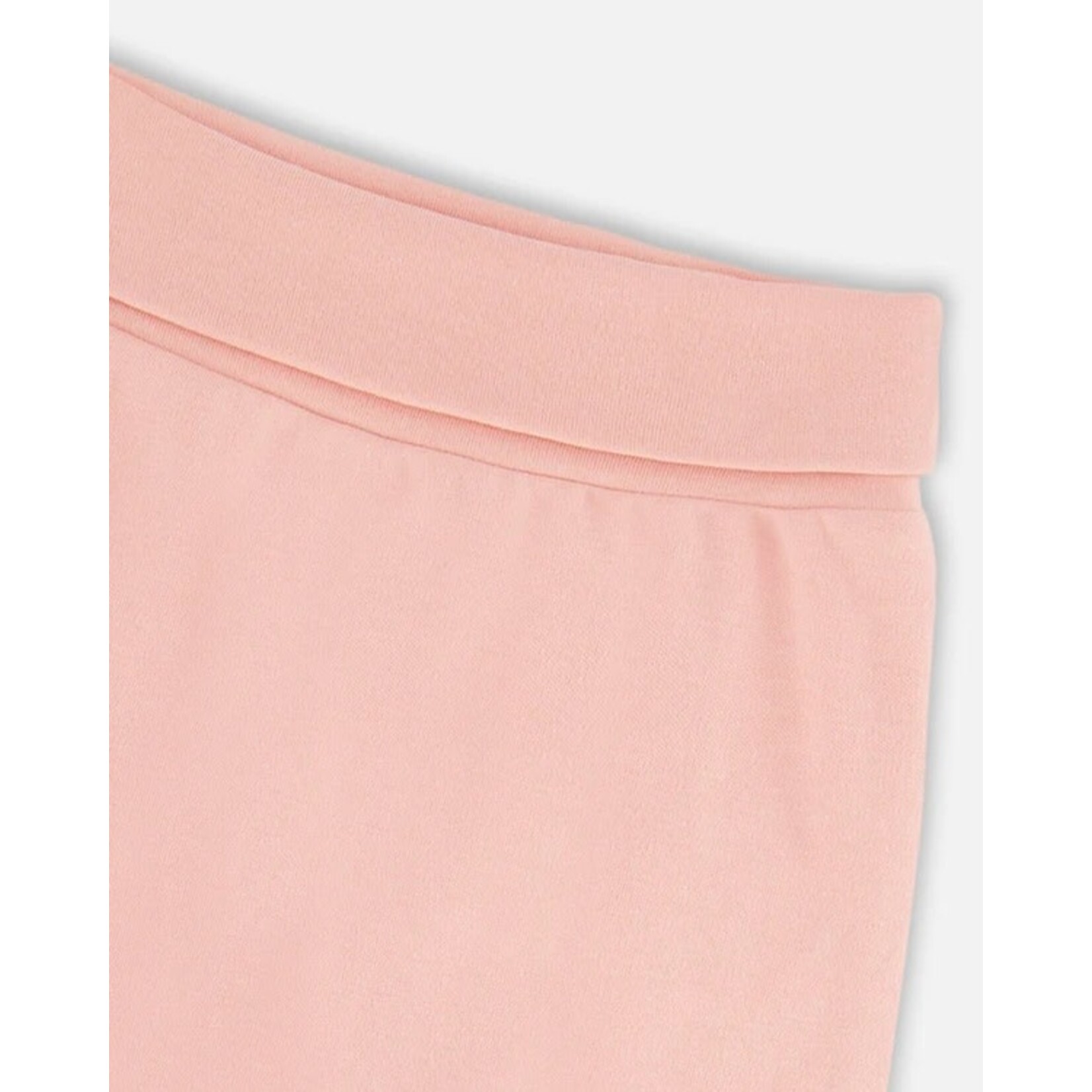 Deux par Deux DEUX PAR DEUX - Pantalon évolutif rose pâle en coton biologique avec imprimé de pommes 'Fleurs de pommier'