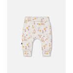 Deux par Deux DEUX PAR DEUX - Printed Organic Cotton Evolutive Pant Beige Mix With Fox 'Foxtrot'