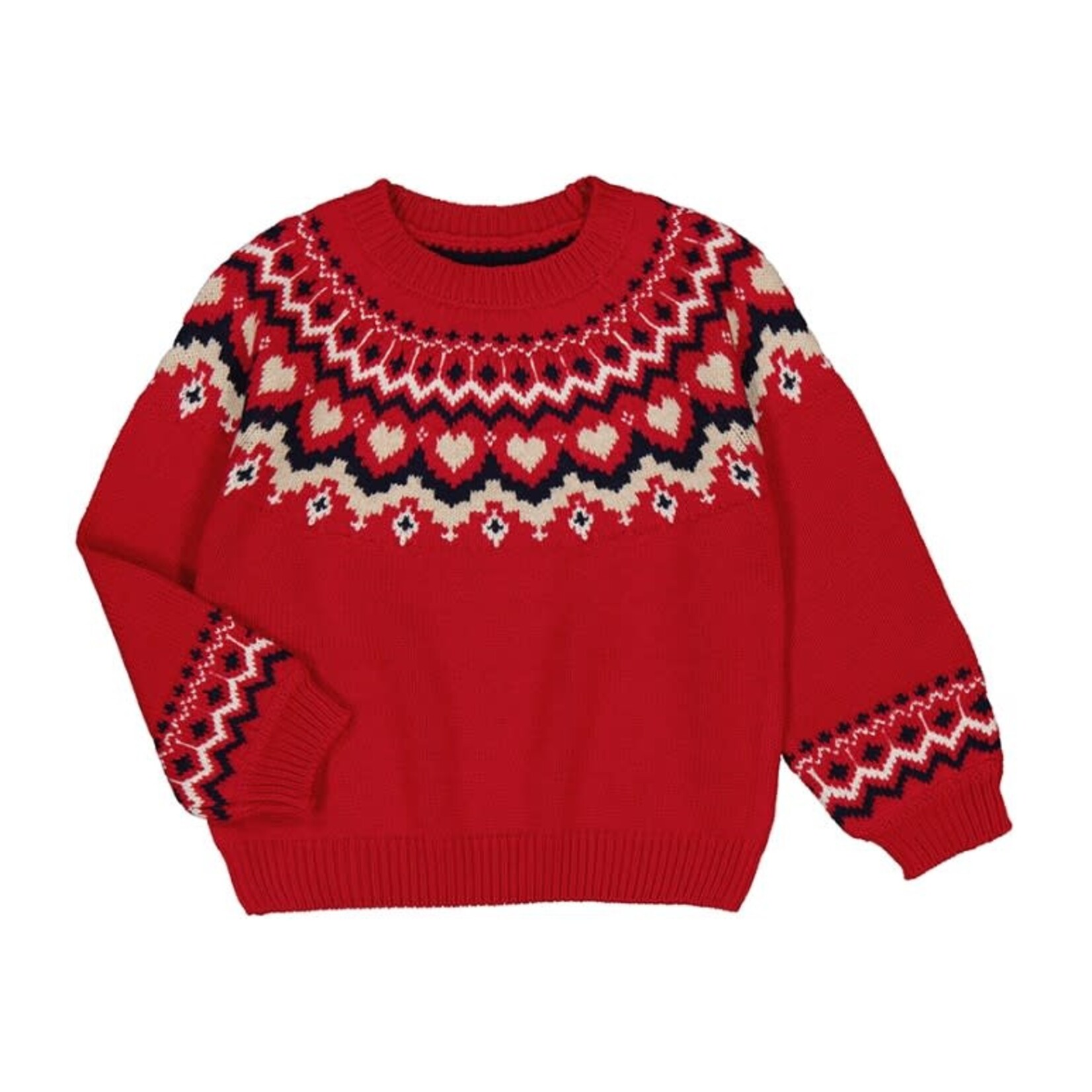 Mayoral  MAYORAL -Bright red sweater with winter pattern on the collar