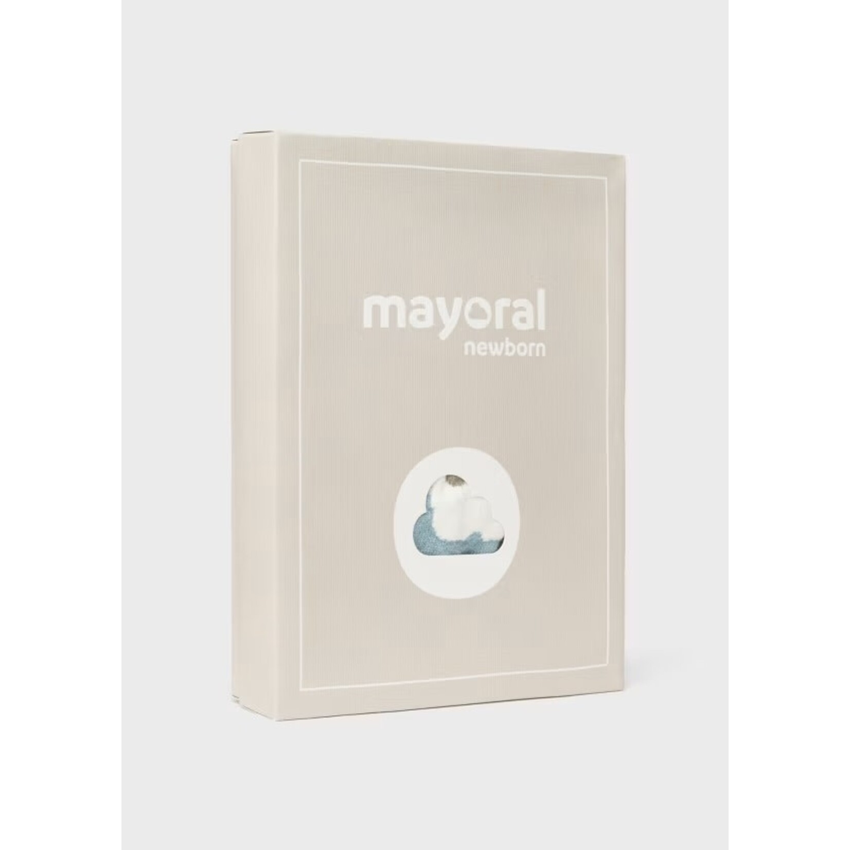 Mayoral MAYORAL - Ensemble deux pièces en tricot - Chandail, pantalon blanc crème, beige et bleu avec imprimé d'éléphant