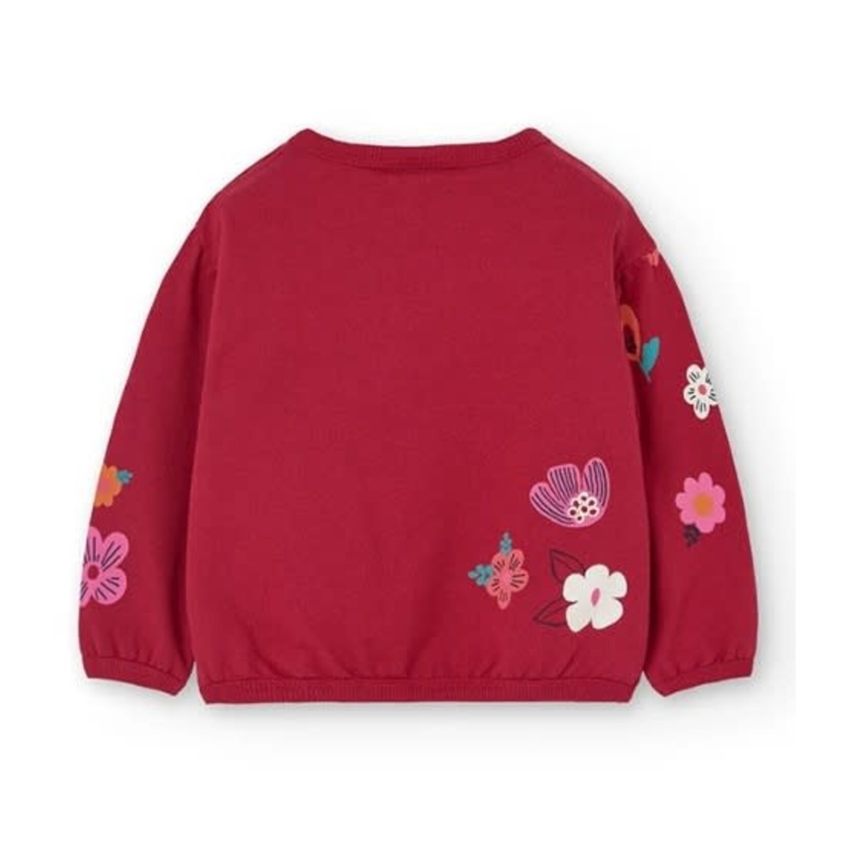 Boboli BOBOLI - Red fleece sweater with flower print