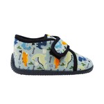 LIL PAOLO - Slippers with velcro and soft sole 'Grey blue dinos'