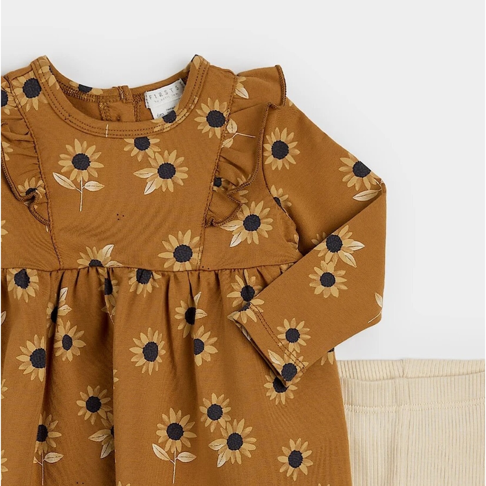 Petit Lem PETIT LEM - Sunflower Print Amber Dress Set with cream legging
