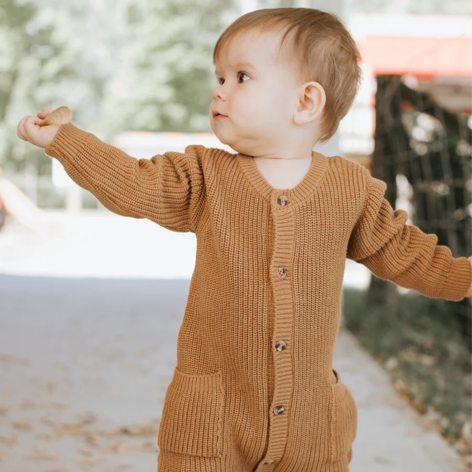 Petit Lem PETIT LEM - Combinaison en tricot ambre avec boutons à l'avant