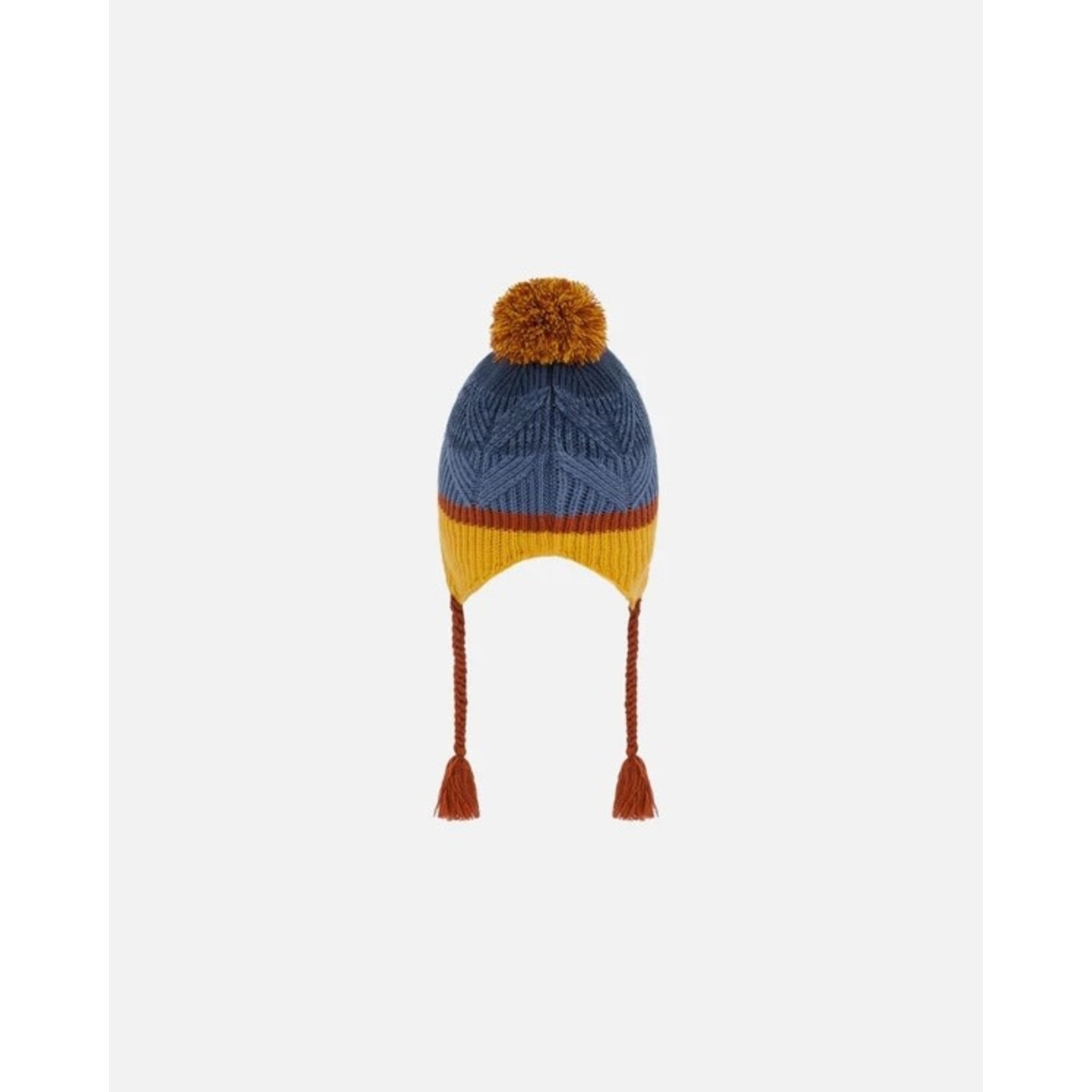 Deux par Deux DEUX PAR DEUX - Tuque/Bonnet péruvien en tricot dégradé de bleu marine et jaune
