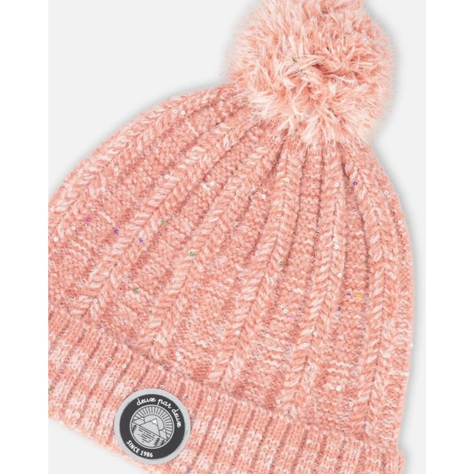 Deux par Deux DEUX PAR DEUX - Knit Hat Light Pink with fleece lining