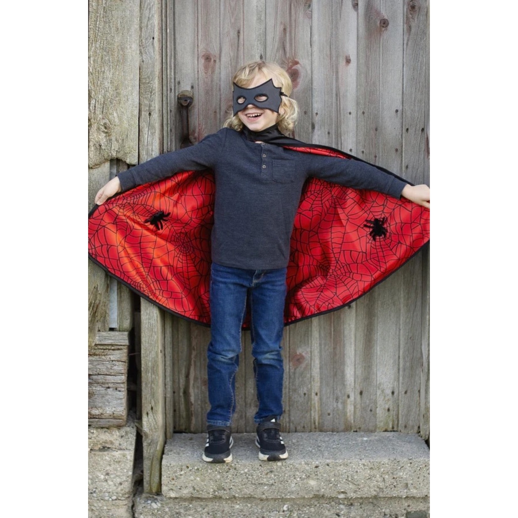 Great Pretenders GREAT PRETENDERS - Reversible Spider Bat Cape and Mask (3-4 years)