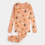 Petit Lem PETIT LEM - Spooky Season Print glow-in-the-dark  PJ Set with pumpkin and cat print