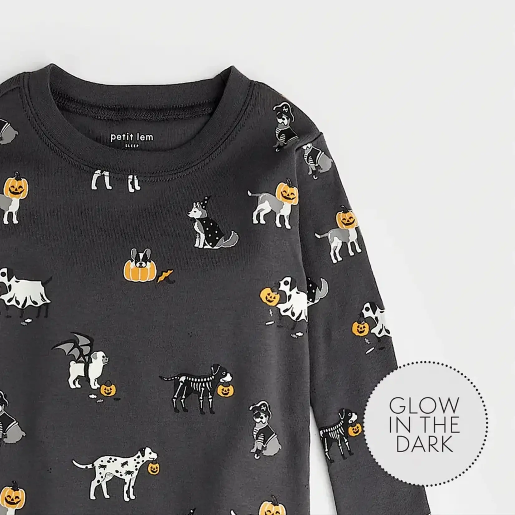 Petit Lem PETIT LEM - Howl-oween Print on Asphalt PJ Set