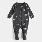 Petit Lem PETIT LEM - Howl-oween Print on Asphalt footie sleeper