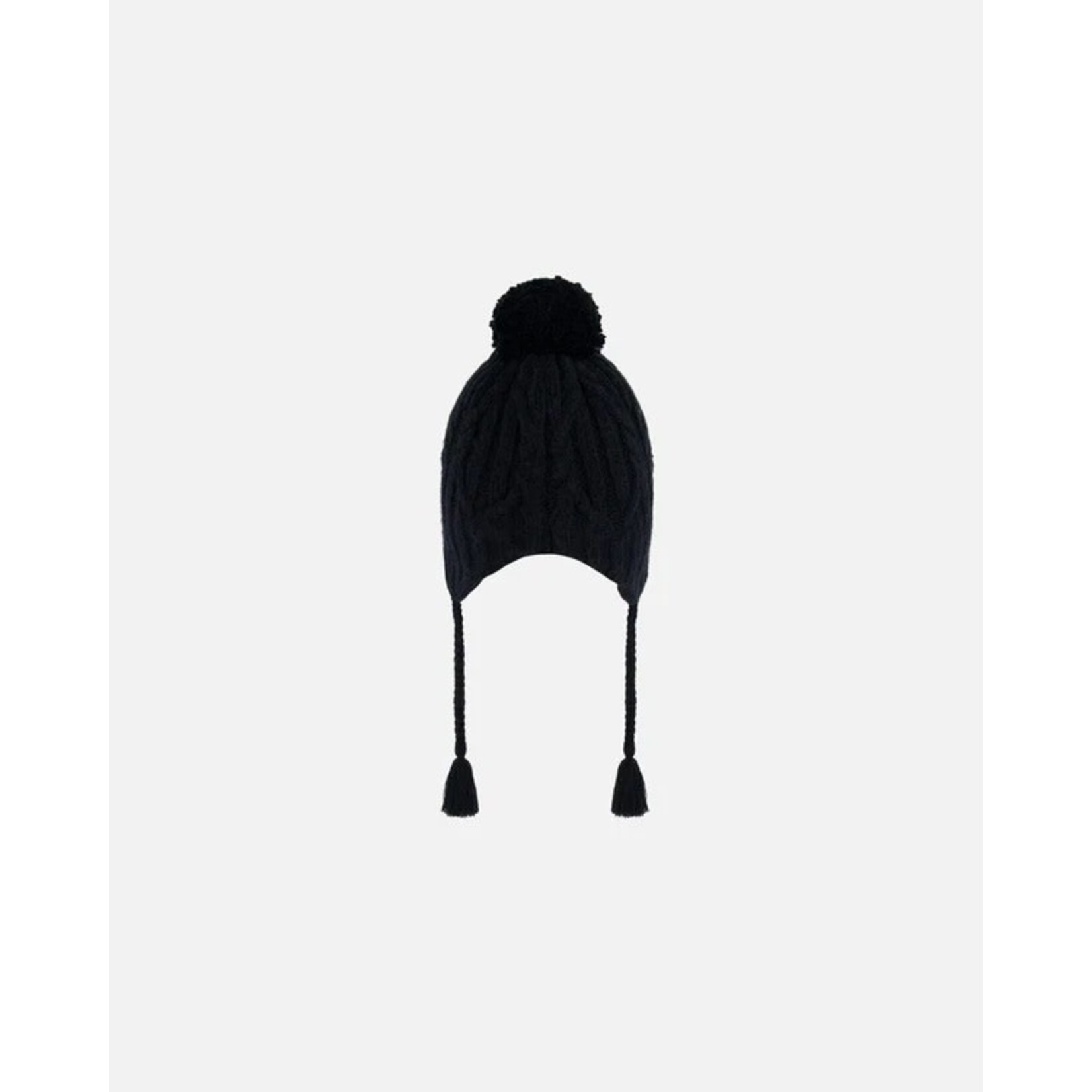 Deux par Deux DEUX PAR DEUX - Tuque d'hiver en tricot avec pompon 'Noir anthracite'