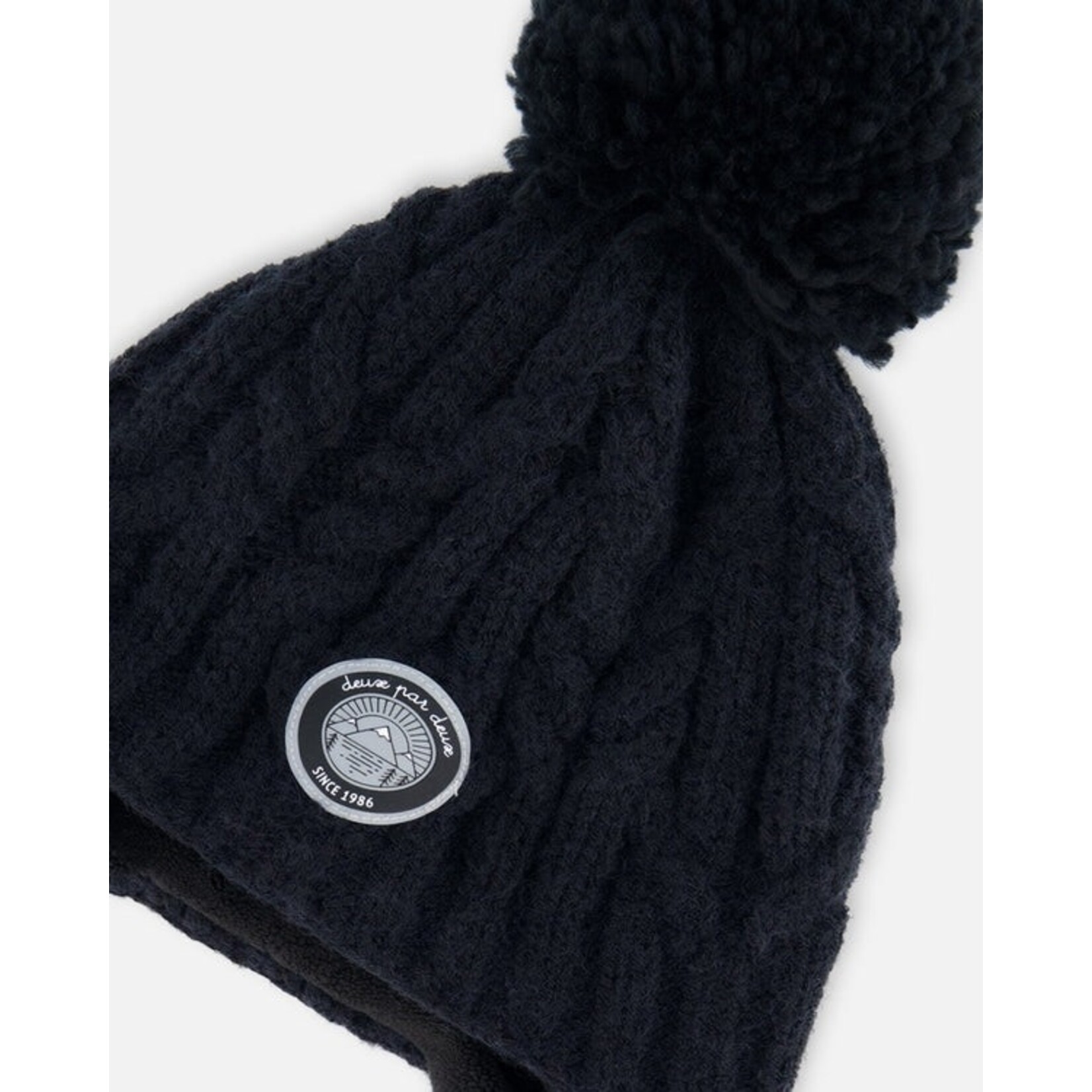Deux par Deux DEUX PAR DEUX - Tuque d'hiver en tricot avec pompon 'Noir anthracite'