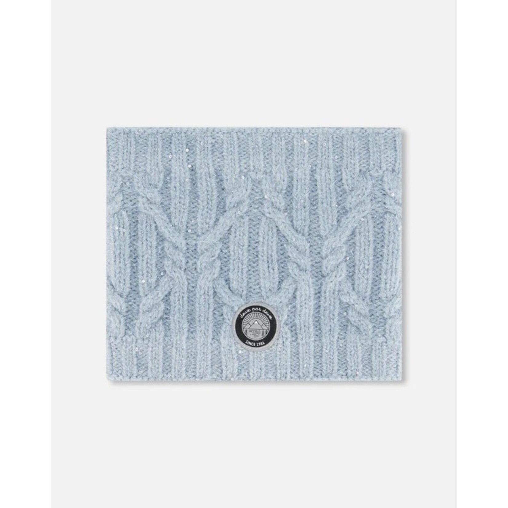Deux par Deux DEUX PAR DEUX - Shiny knitted neck warmer 'Light blue'