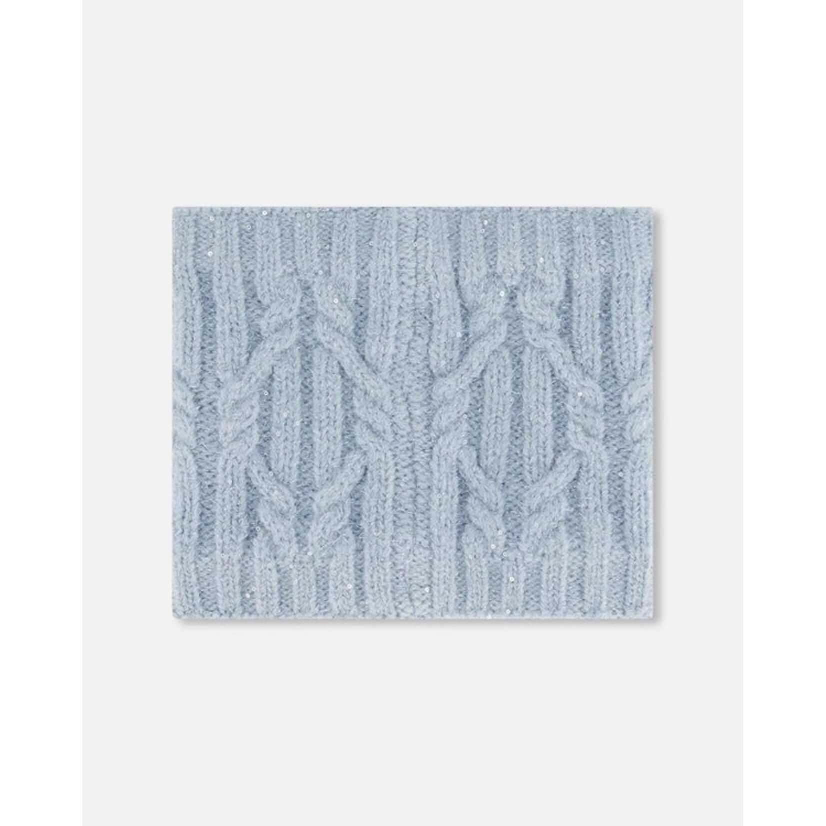 Deux par Deux DEUX PAR DEUX - Shiny knitted neck warmer 'Light blue'