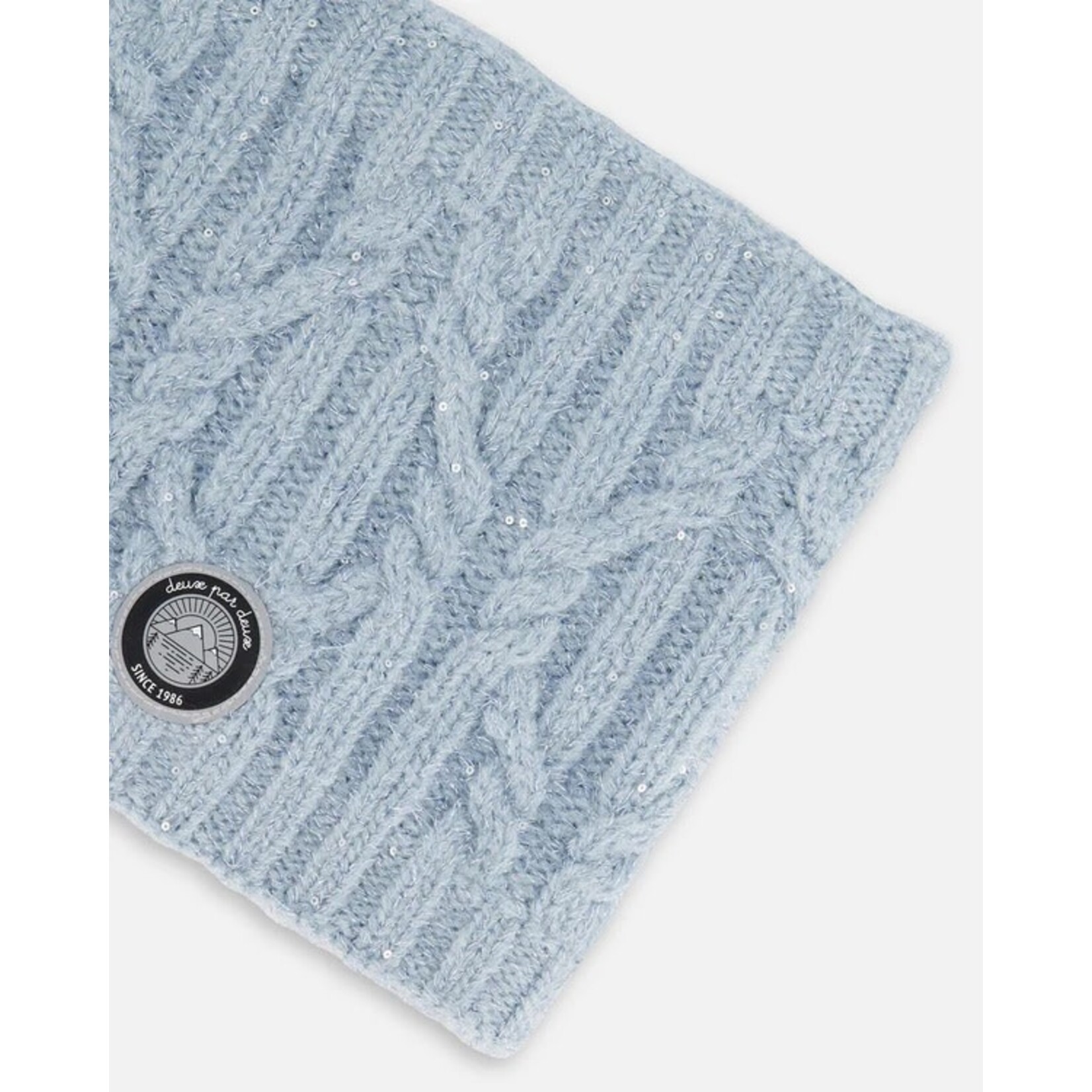 Deux par Deux DEUX PAR DEUX - Shiny knitted neck warmer 'Light blue'