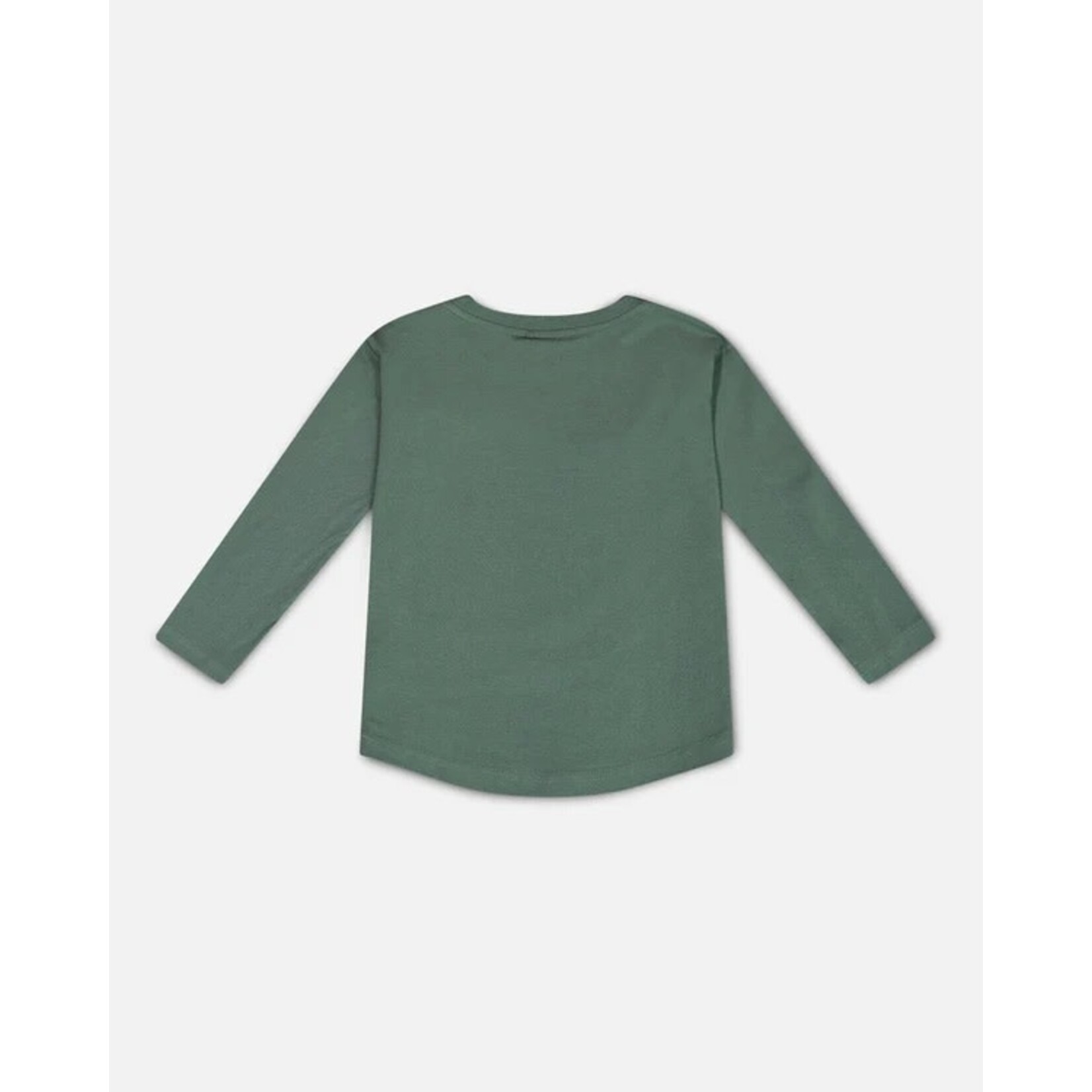 Deux par Deux DEUX PAR DEUX- Longsleeve forest green t-shirt with mountain and bear print 'B.O.Y.S'