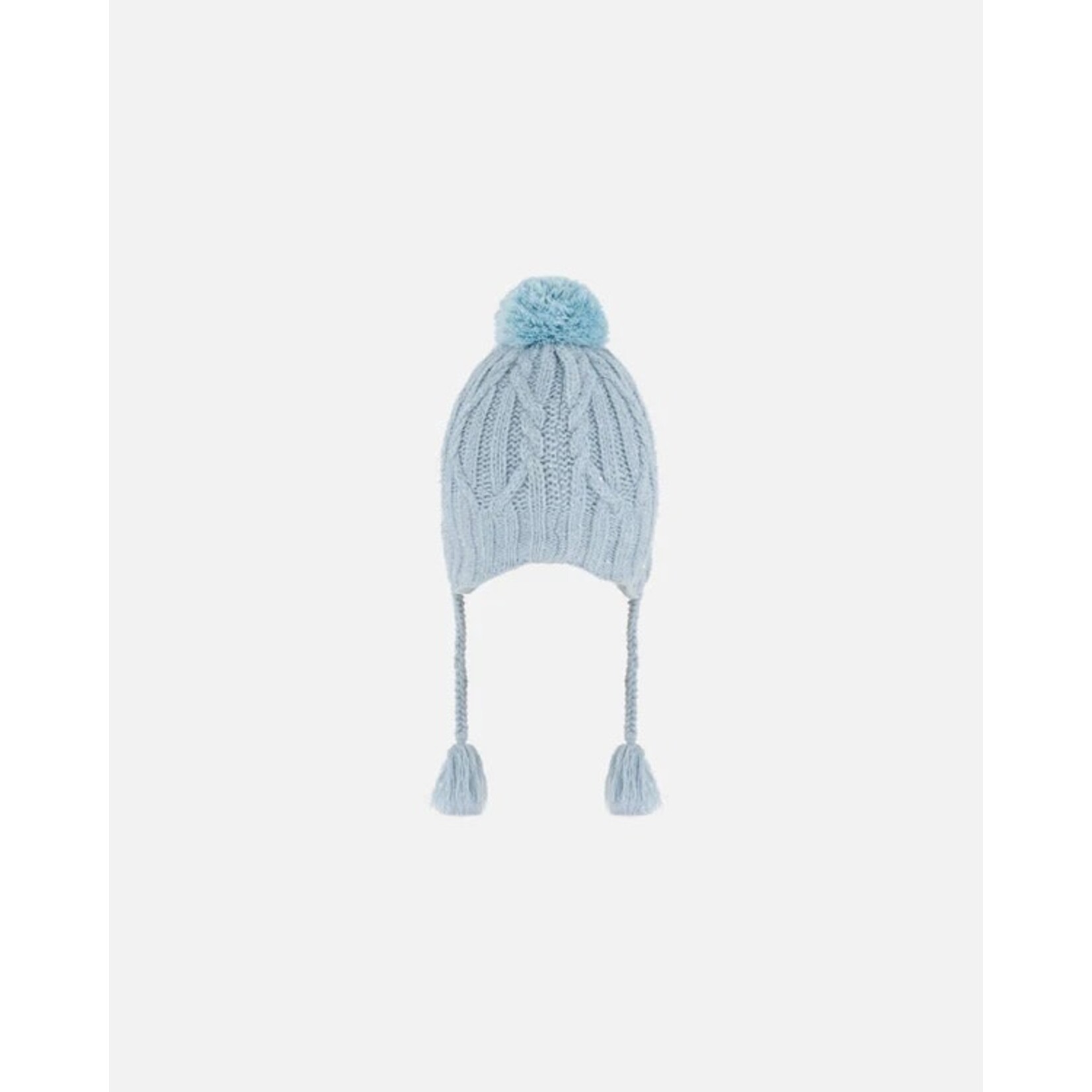 Deux par Deux DEUX PAR DEUX - Tuque d'hiver en tricot avec pompon 'Bleu Clair'