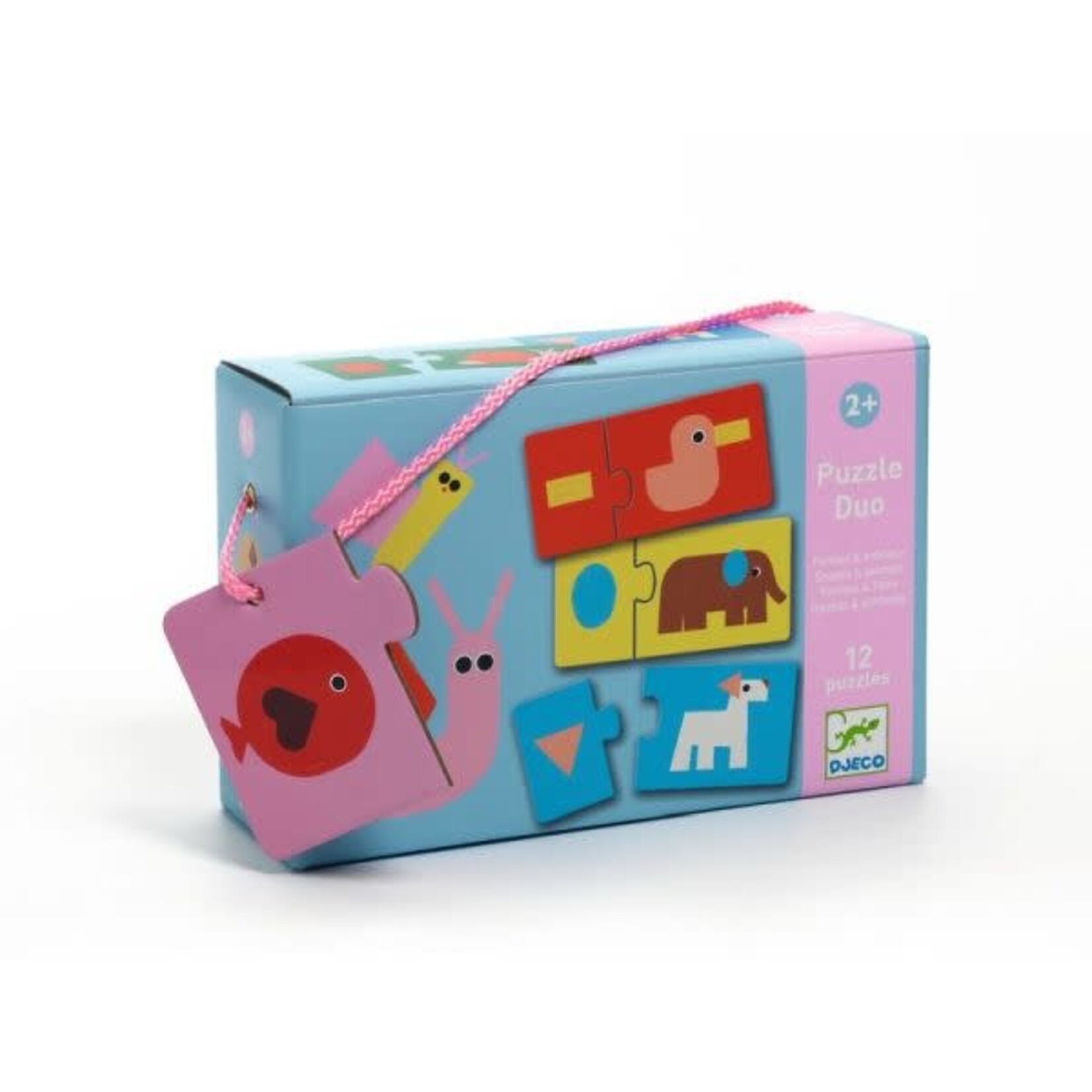 Djeco DJECO- Puzzle duo / Shapes & Animals
