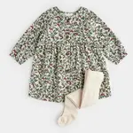 Petit Lem PETIT LEM - Raspberry Bush Twill Dress Set with tights