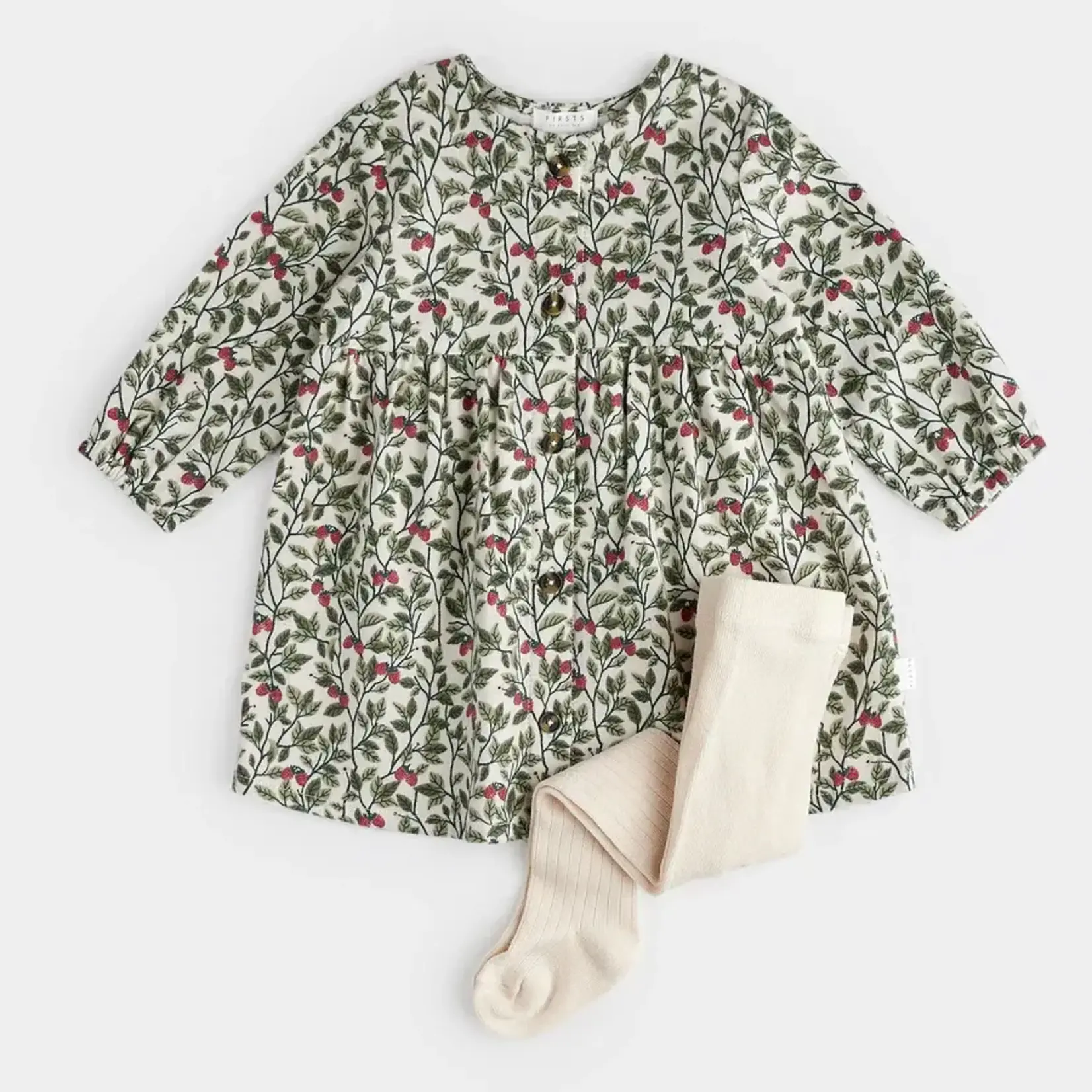 Petit Lem PETIT LEM - Raspberry Bush Twill Dress Set with tights
