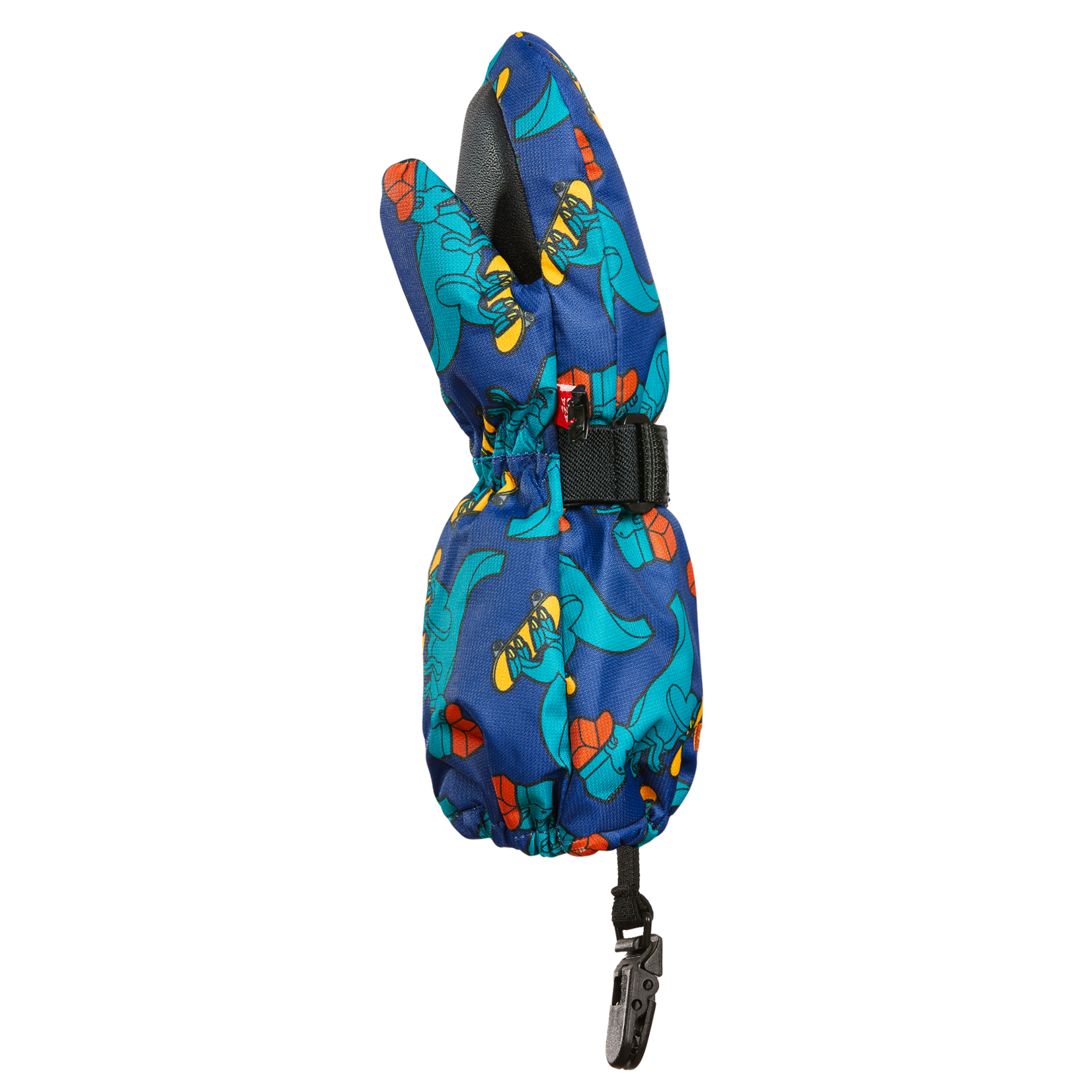 Kombi KOMBI - Children's Mittens with Clips 'Crazy Cariboo - 'Gaming Dino'