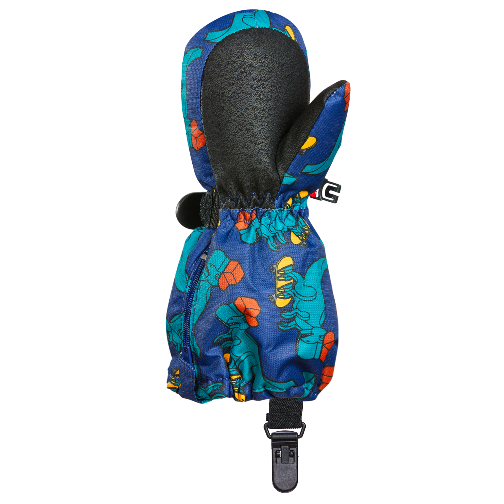 Kombi KOMBI - Children's Mittens with Clips 'Crazy Cariboo - 'Gaming Dino'