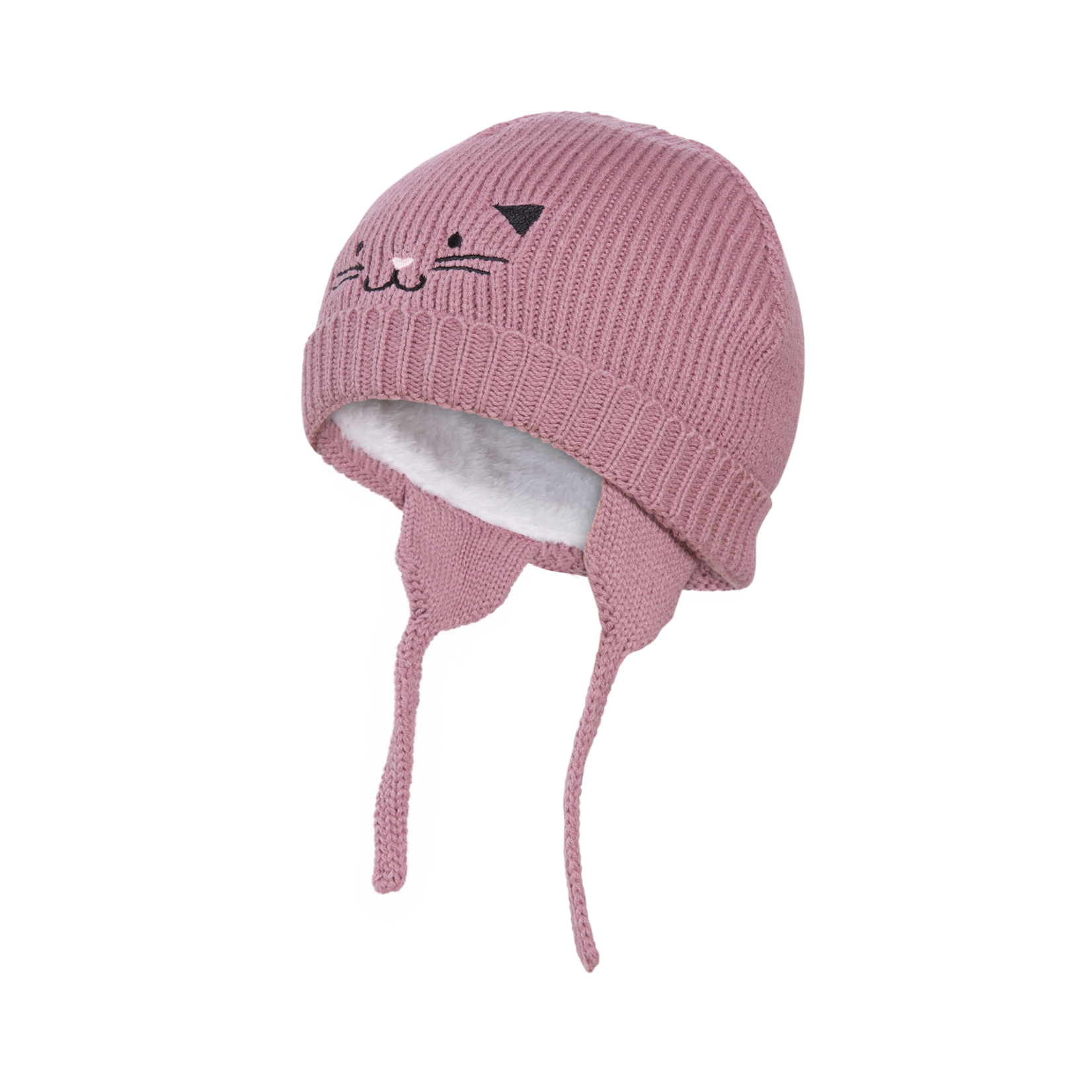 Kombi KOMBI - Tuque/Bonnet d'hiver pour bébé avec oreilles 'Chat - vieux rose'
