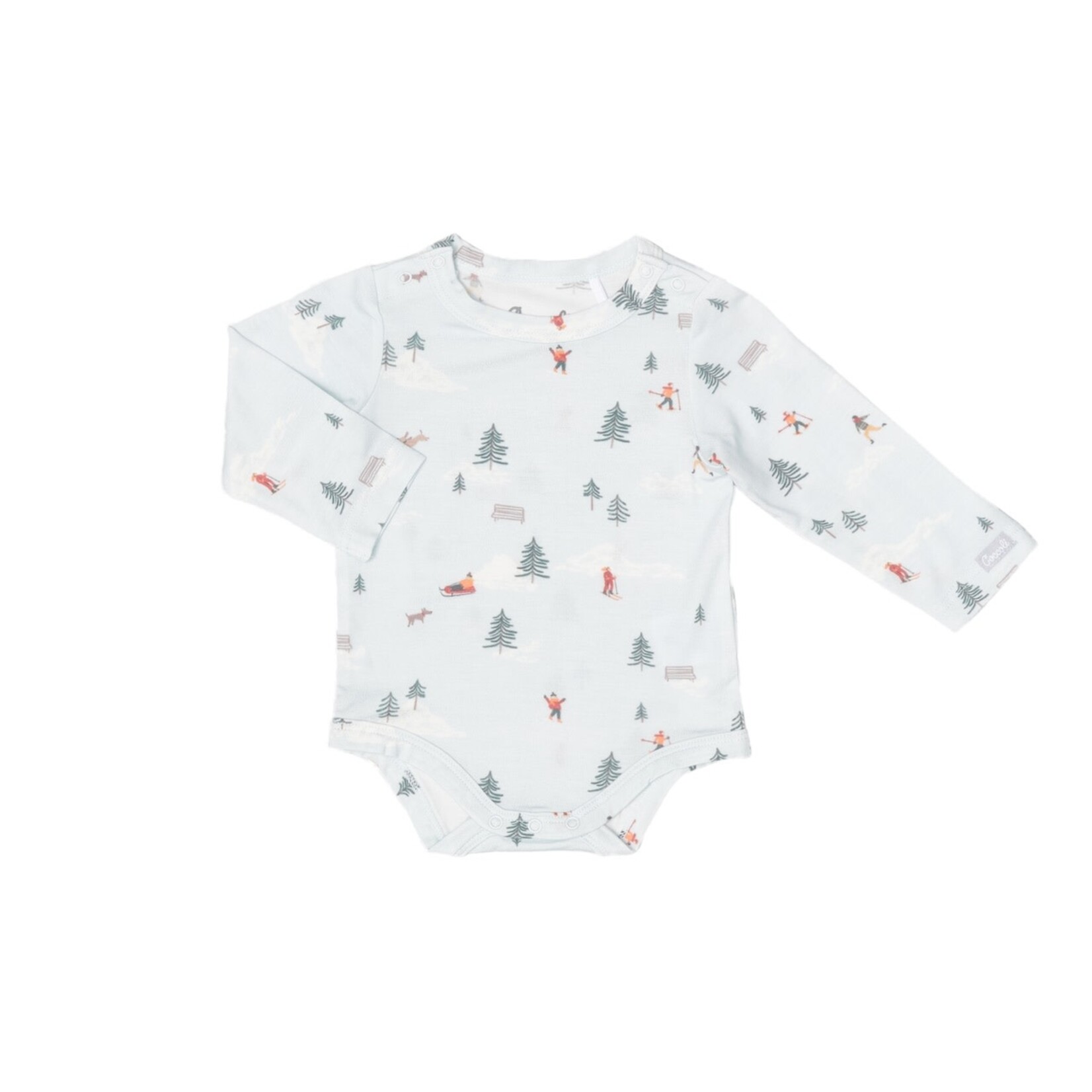 Coccoli COCCOLI - Light blue longsleeve onesie with winter scene