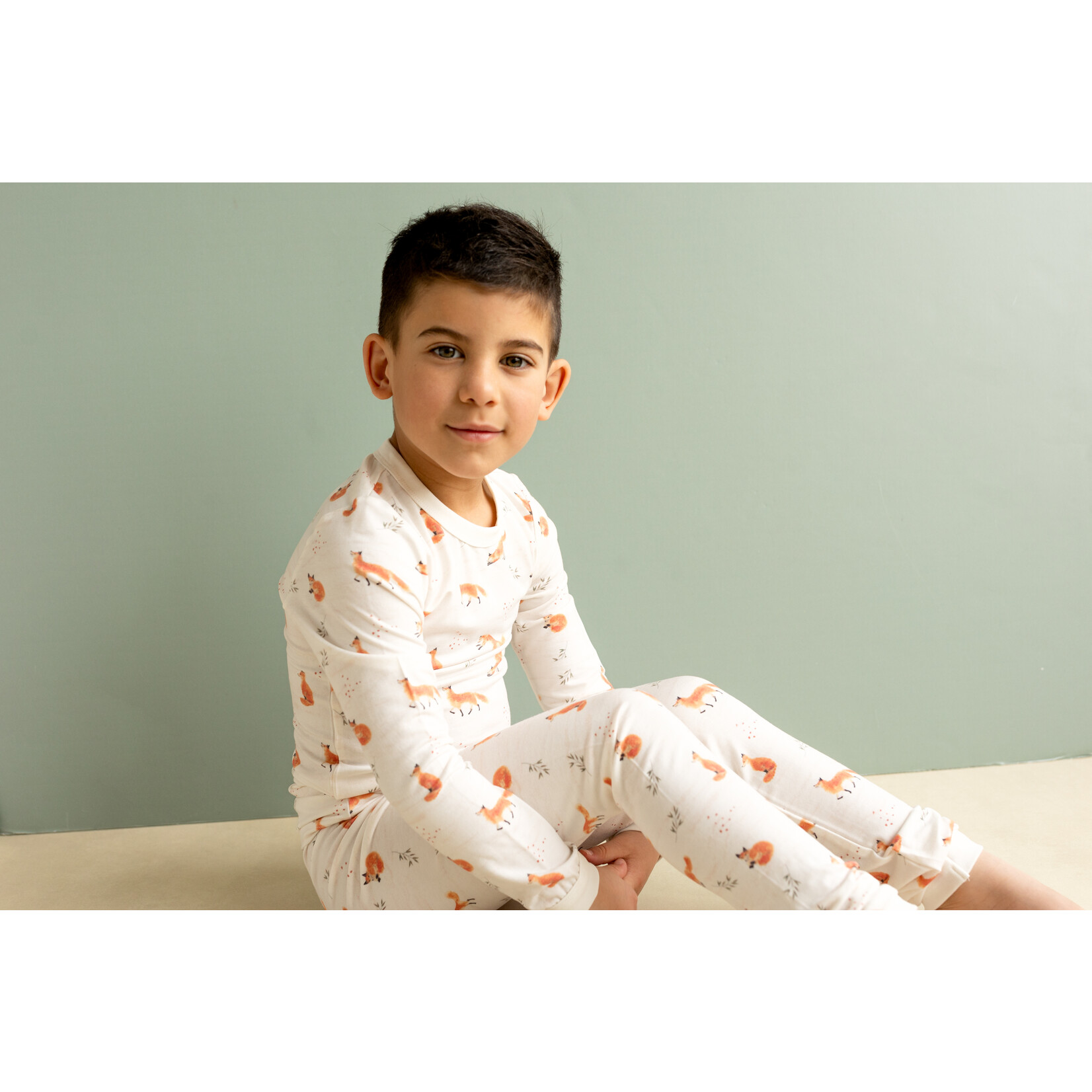 COCCOLI Two piece modal pyjama with allover fox print La Culotte a l Envers