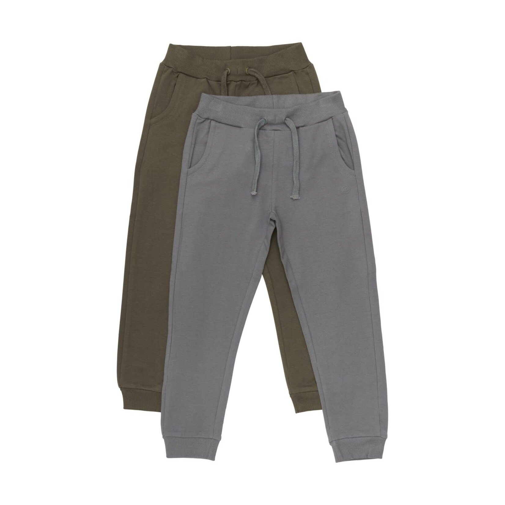 Minymo MINYMO - Set of 2 jogging pants in concrete grey and chocolate brown