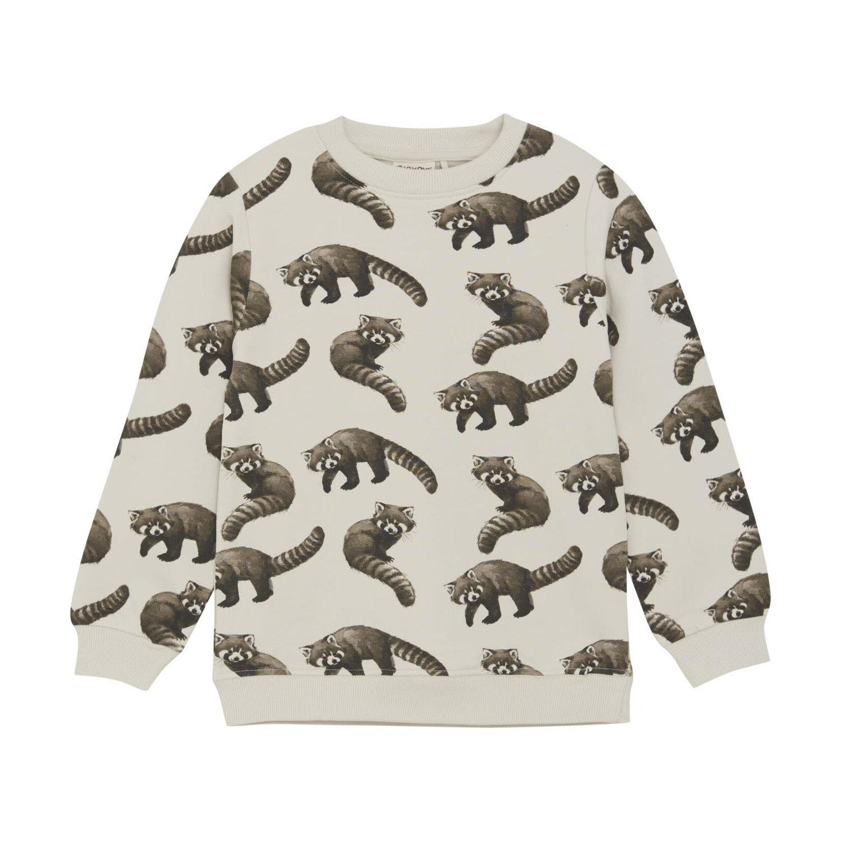 Minymo MINYMO - Long-sleeve terrycloth sweater with red panda print