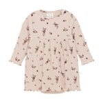 Minymo MINYMO - Long-sleeve light-pink dress with delicate flower print