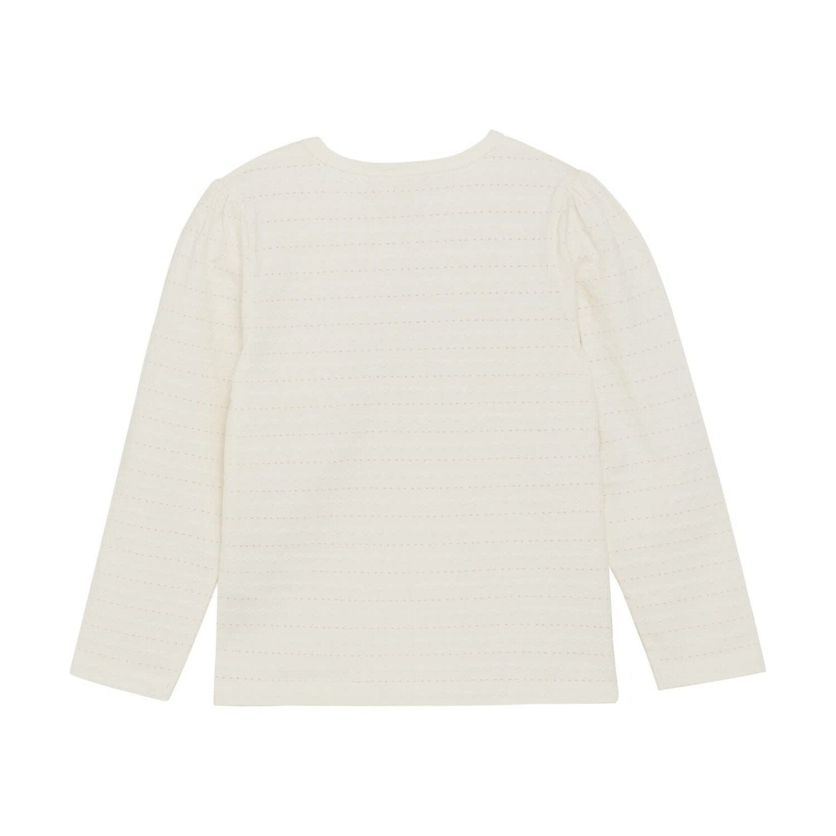 Minymo MINYMO - Cream jacquard long sleeve t-shirt with small ruffles on the shoulders