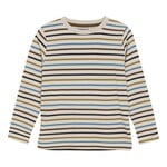 Minymo MINYMO - Cream long sleeve t-shirt with powder blue, brown, navy and ochre stripes