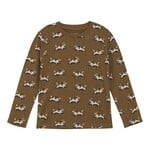 Minymo MINYMO - Brown long sleeve t-shirt with dogs on skateboards print