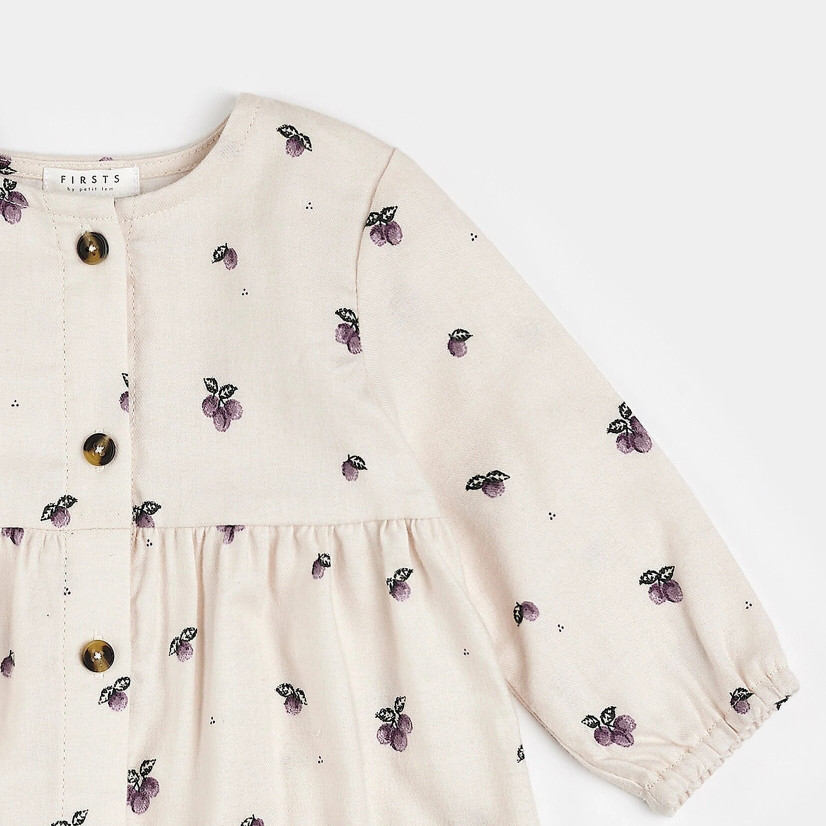 Petit Lem PETIT LEM - Ensemble de robe twill à imprimé de prunes et son collant