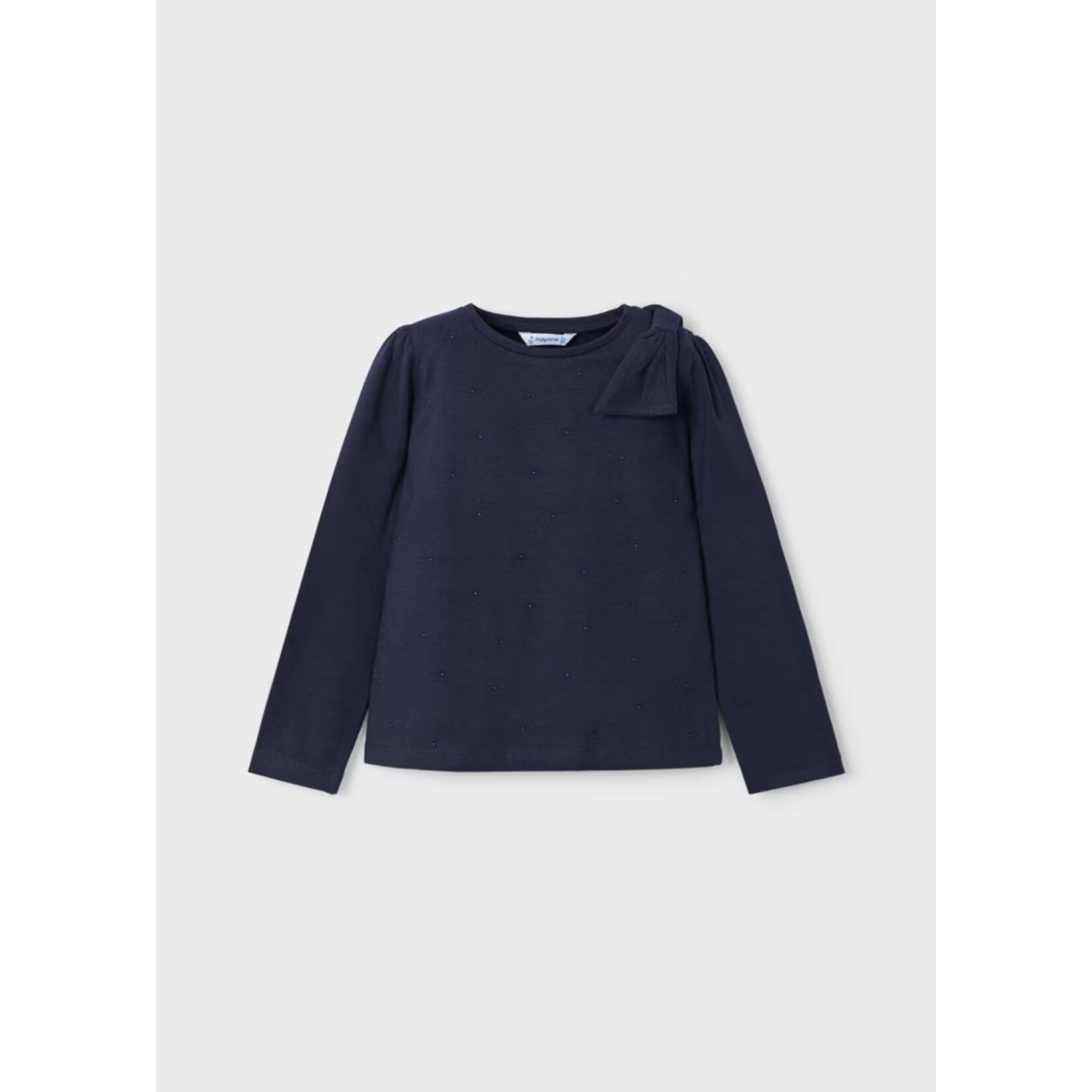 Mayoral MAYORAL - Chandail à manches longues bleu marine perlé avec boucle à l'épaule